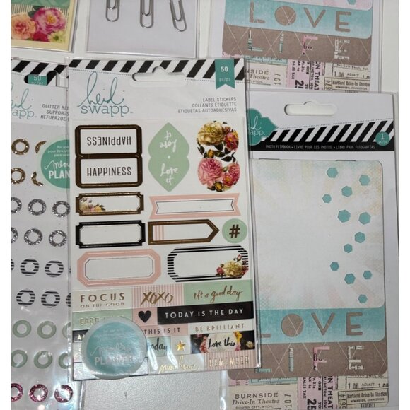 Heidi Swapp Diary Lot of 10 Washi Stickers Photo Flipbook Glitter Reinforcements - Picture 2 of 4